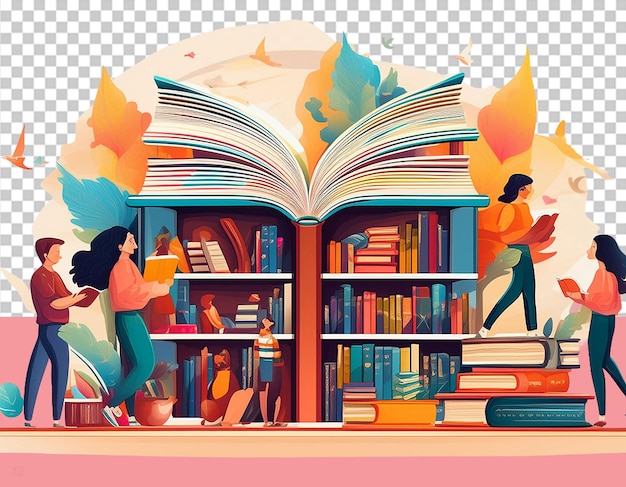 Reading Books PNG