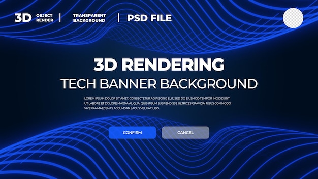 PSD real 3d tech line poster psd layered