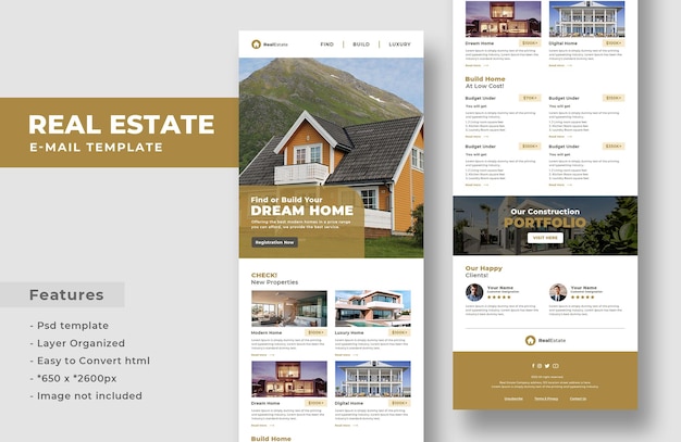 Real estate agency home sale newsletter responsive email template