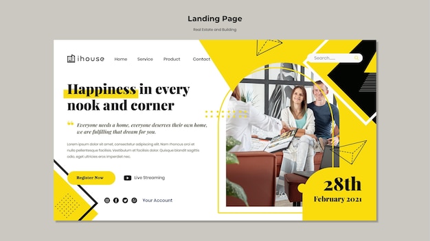 Real estate and building landing page