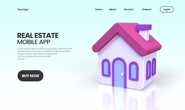 Real estate concept illustration Landing page template for business idea concept background