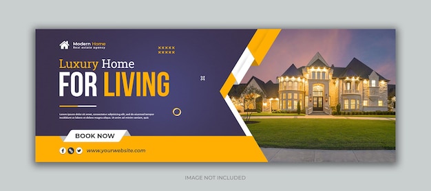 Real estate corporate social media facebook cover template