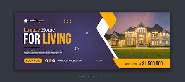 Real estate corporate social media facebook cover template