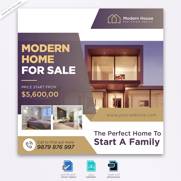 Real estate design social media post template