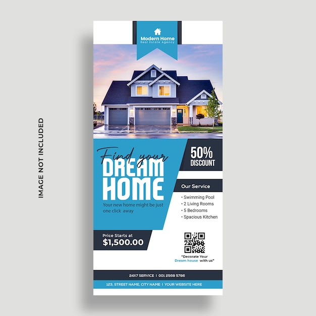 Real estate dl flyer or rack template