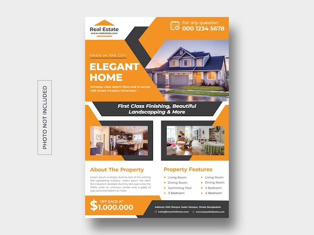 Real estate flyer design template