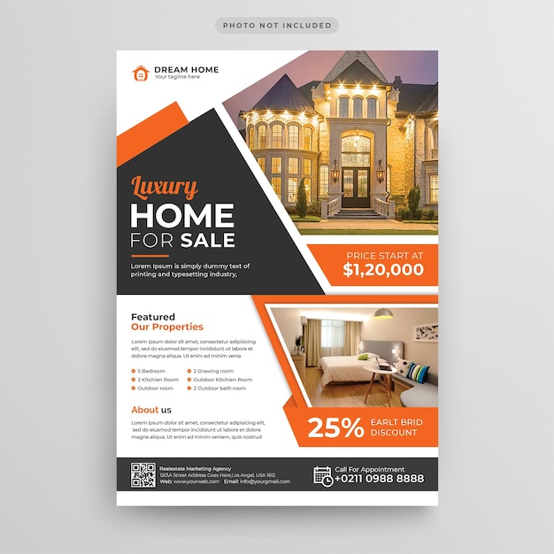 Real estate flyer design template