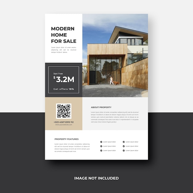 PSD real estate flyer template design a4