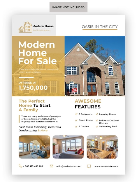 Real estate flyer template