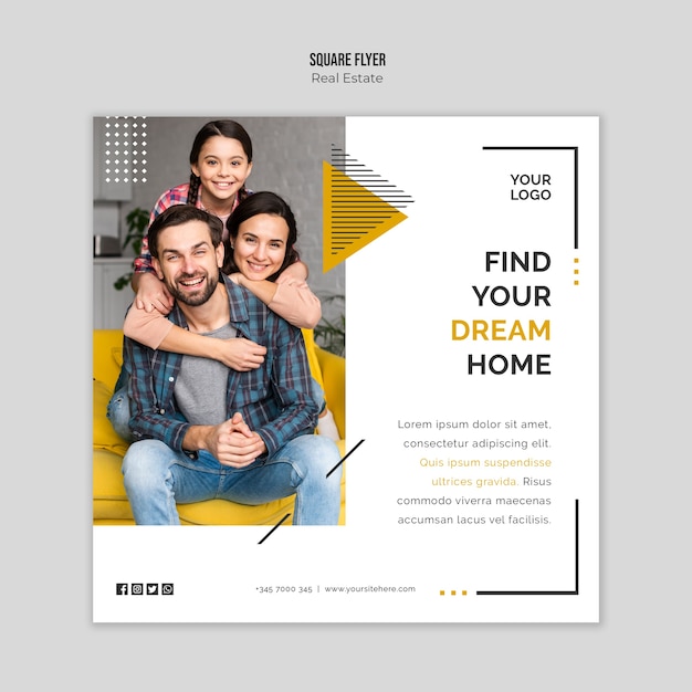 Real estate flyer template