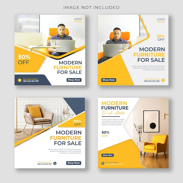 PSD real estate furniture sale social media and instagram post template