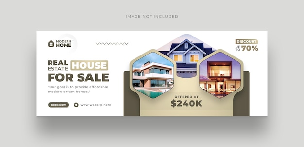 Real estate home buy and sale social media cover web banner template