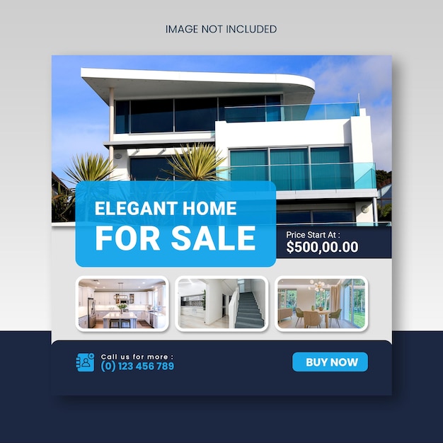 Real estate home or modern house property selling instagram post or squire banner