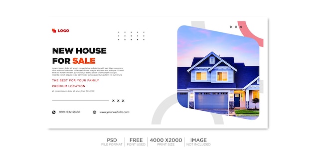 Real estate home property facebook cover and web banner 