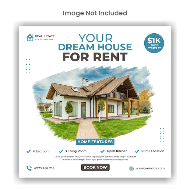 Real estate home rent social media or instagram post design