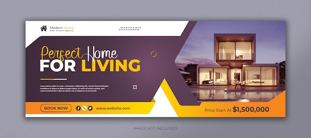 Real estate home sale social media facebook cover template