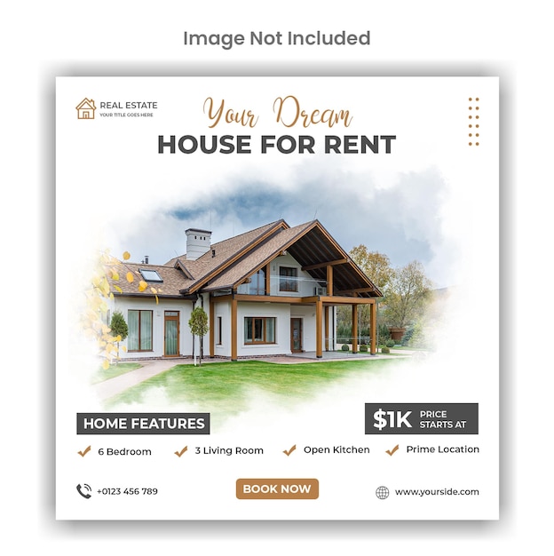 Real estate home sale social media or instagram post design