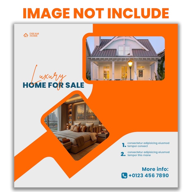 PSD real estate home social media post template