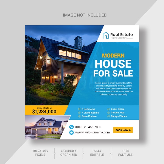 Real estate house property instagram post banner template