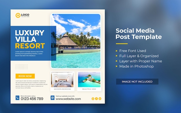 Real estate house property instagram post or social media banner template