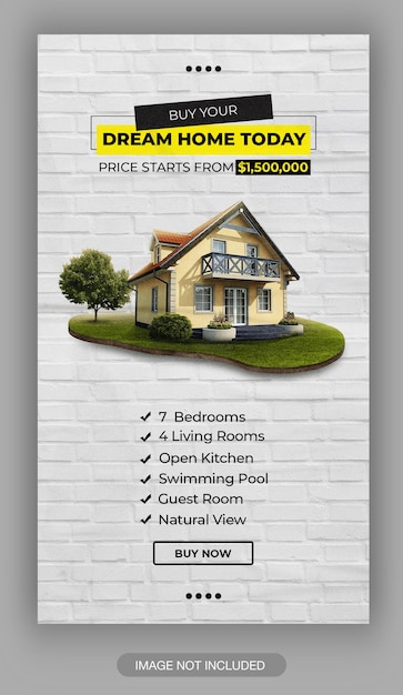 Real estate house property Instagram post or square web banner template