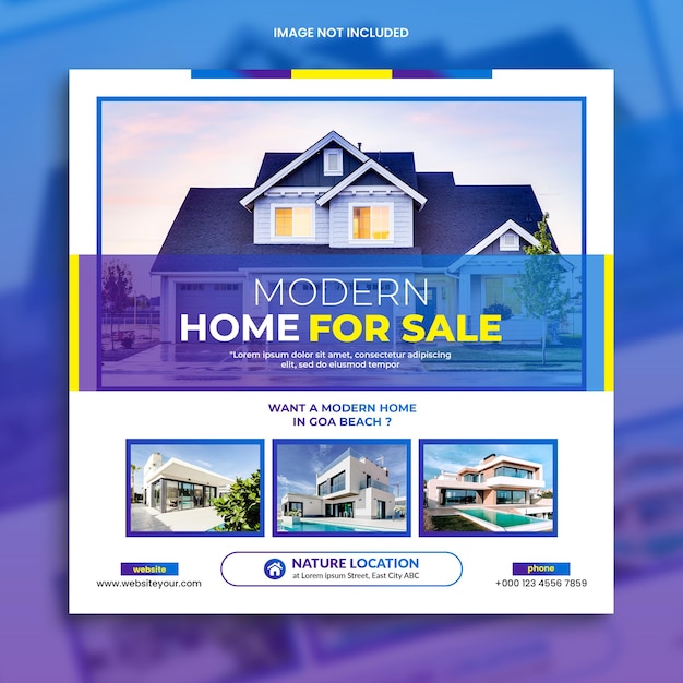 Real estate house property instagram post or web banner advertising template