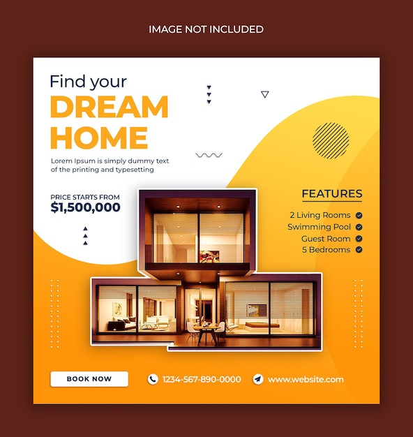 Real estate house property Instagram post web banner or social media banner template