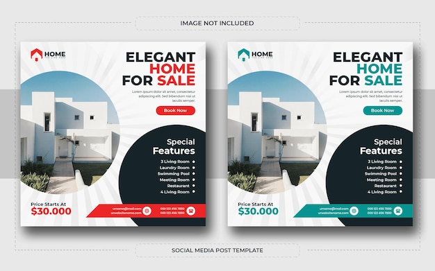 Real estate house property social media banner and web banner template