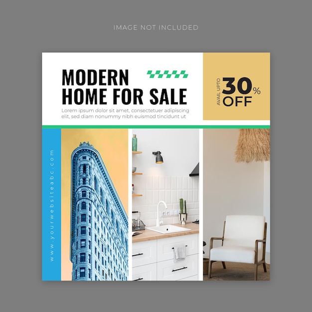 Real estate house property social media or instagram post or square web banner promo template