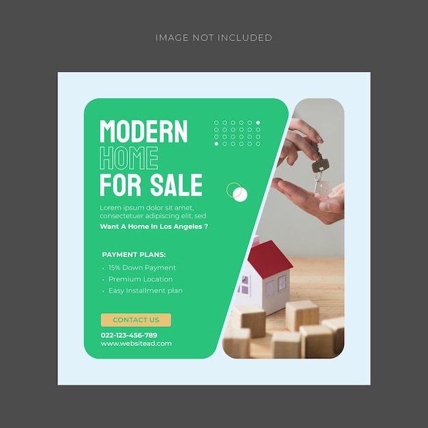 PSD real estate house property social media or instagram post or square web banner promo template