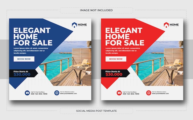 Real estate house property social media post and instagram post template