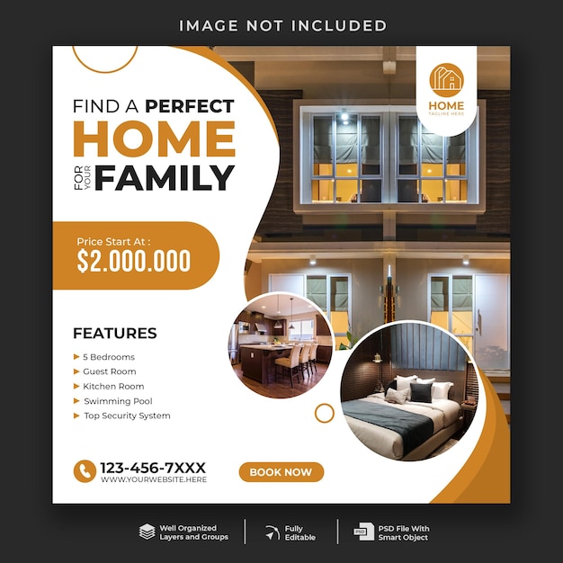 Real estate house property social media post template