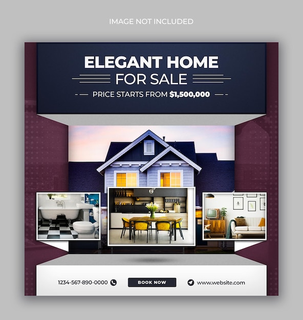 Real estate house property social media post web banner flyer and instagram post template