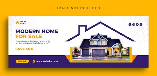 Real estate house property social media web banner flyer and Facebook cover photo design template