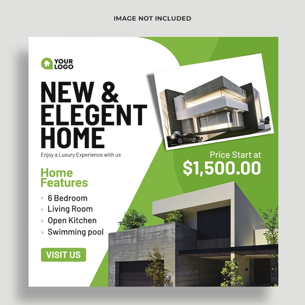 Real estate house property social media and web banner template