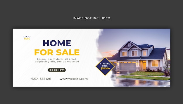 Real estate house sale facebook cover and web banner template