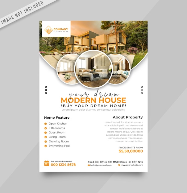 Real estate house sale flyer template