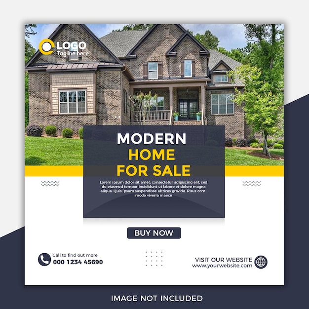 Real estate house sale Instagram post or social media banner design