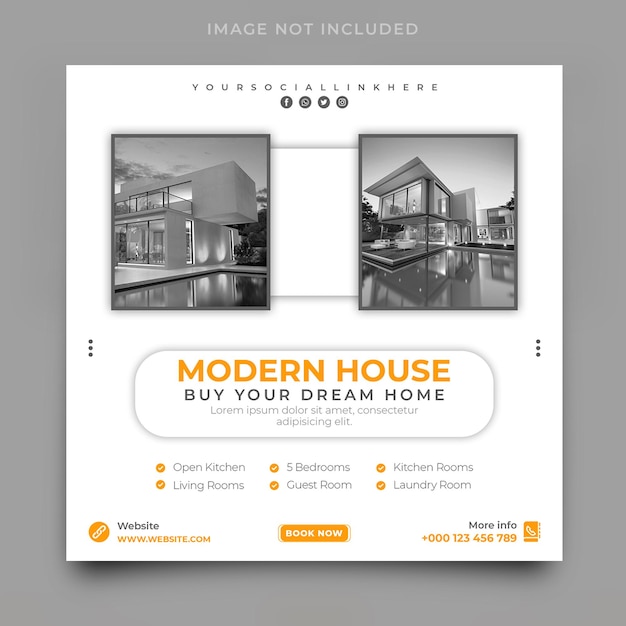 Real estate house sale social media banner template