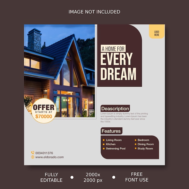 Real Estate House sale Social Media Template