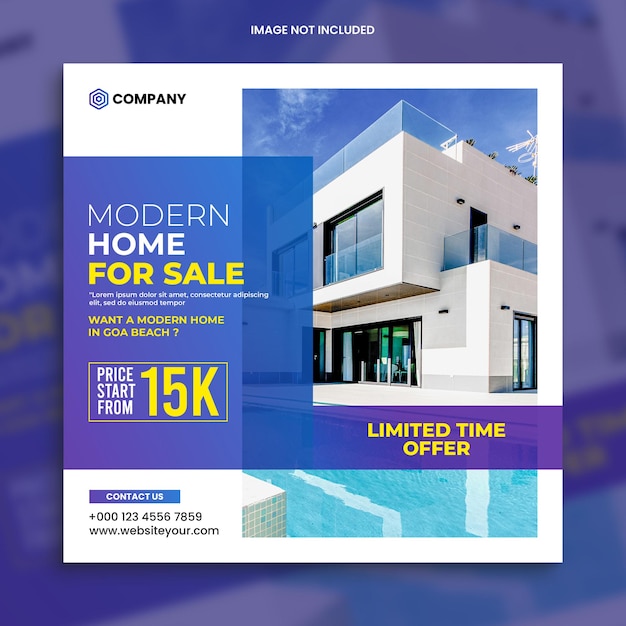 Real estate house special instagram post social media banner template