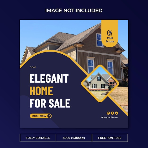 Real estate instagram post PSD template