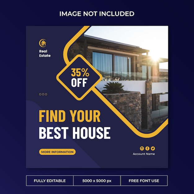 Real estate instagram post PSD template