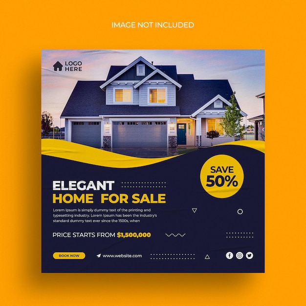 Real Estate  Instagram post or square web banner template