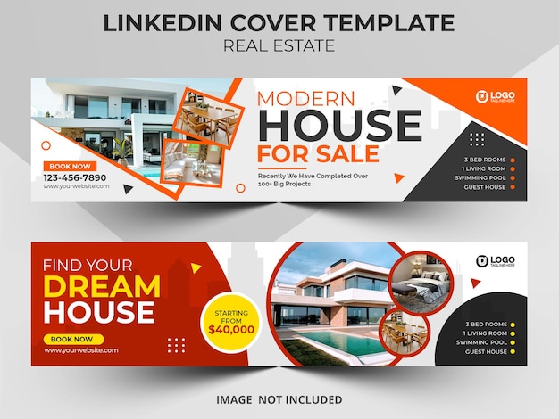 Real estate linkedin banner web banner social media covers