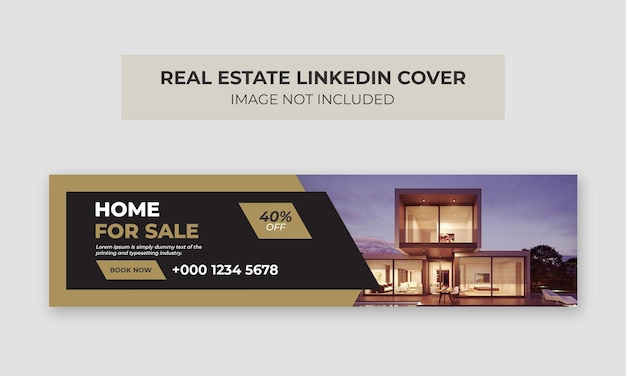 Real estate linkedin cover photo template Home web banner