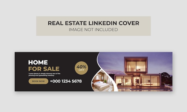 Real estate linkedin cover photo template Home web banner