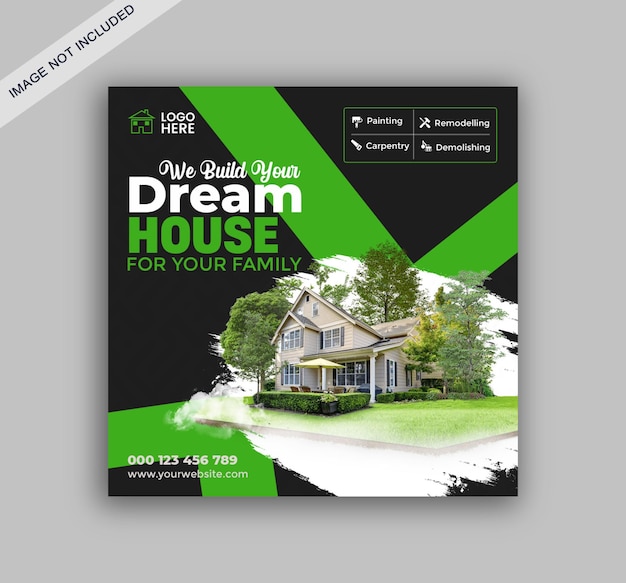 Real estate luxury house property social media Instagram banner template