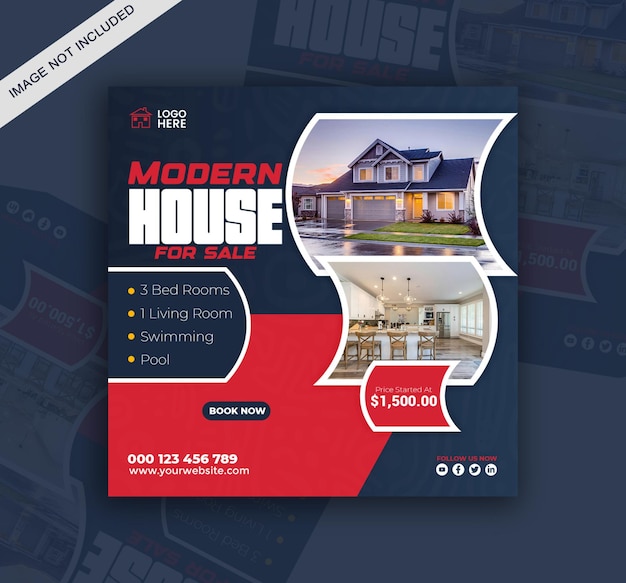 Real estate luxury house property social media Instagram banner template