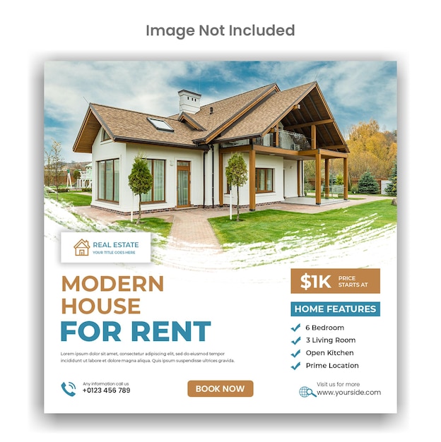 Real estate modern home rent social media or instagram post design